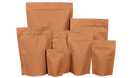 Stand Up Bag Kraft Paper Pouch Bag Composite Film For Packaging Granular Powder