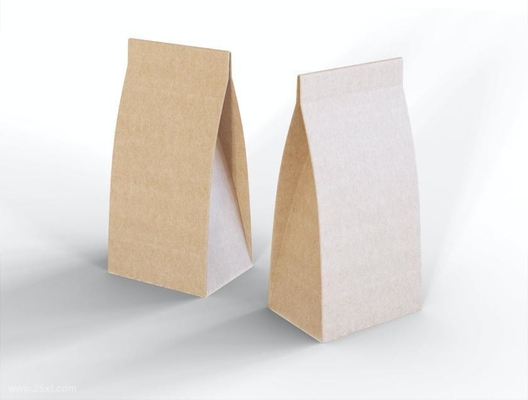 Stand Up Bag Kraft Paper Pouch Bag Composite Film For Packaging Granular Powder