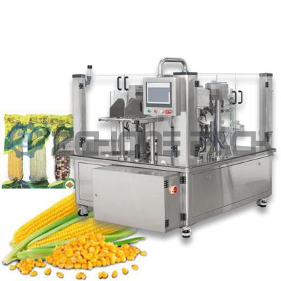 Multi-Function Corn Packaging Machine for Food Vegetable Fruit Vacuum Sealing Equipment Pump Filling Labeling for Bags Pouches